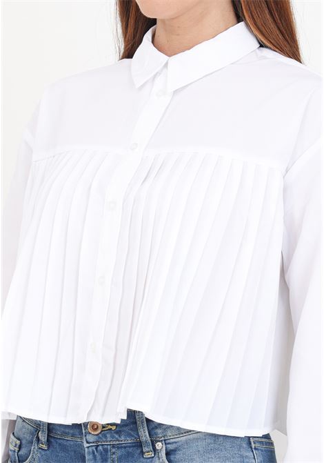 White women's shirt with pleat detail ONLY | 15321394Bright White